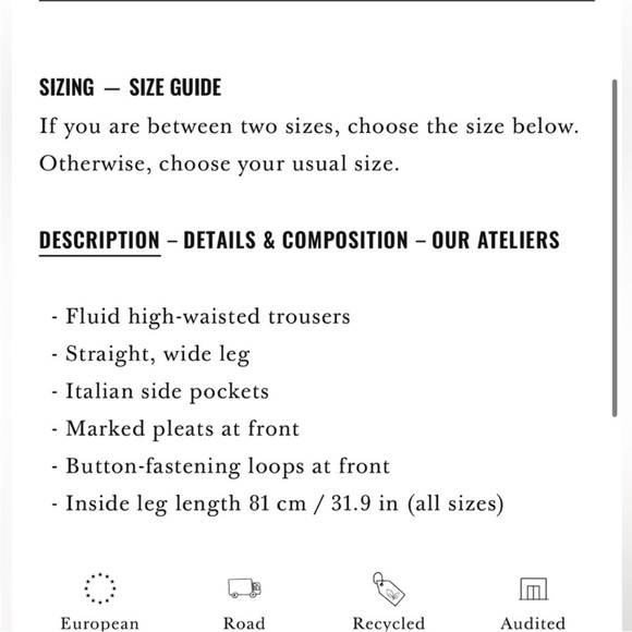 Sezane Loulou Trousers Wide-Leg pants - Picture 7 of 7